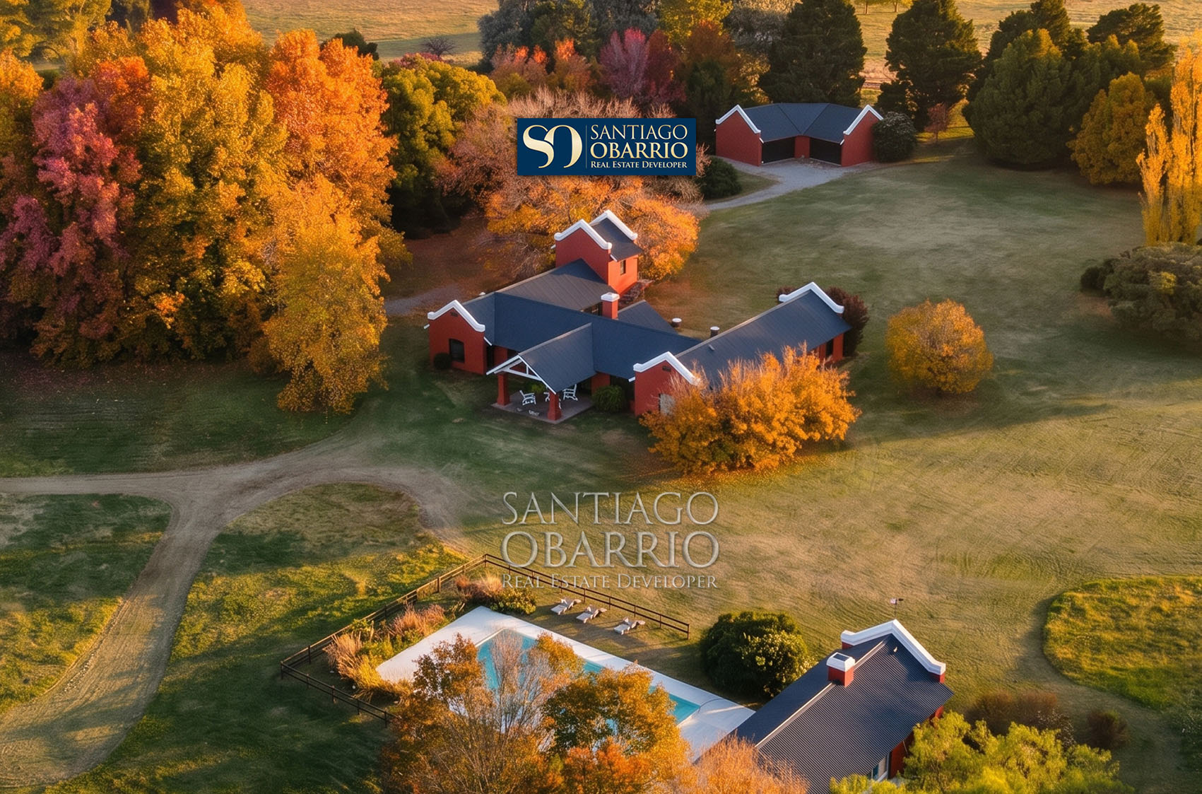 Casa en venta haras el Argentino Farm Club Luján — vista exterior aerea